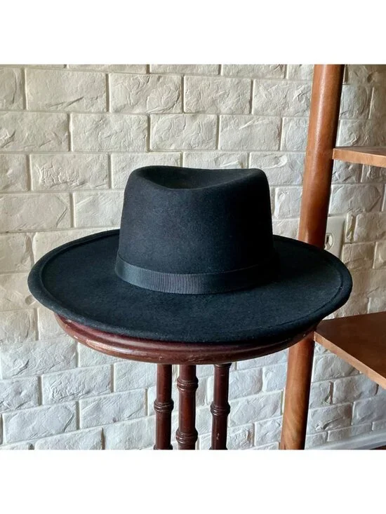 Vintage Phillip Somerville Black Wool Felt Hat - Picture 6 of 9